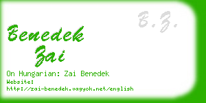 benedek zai business card